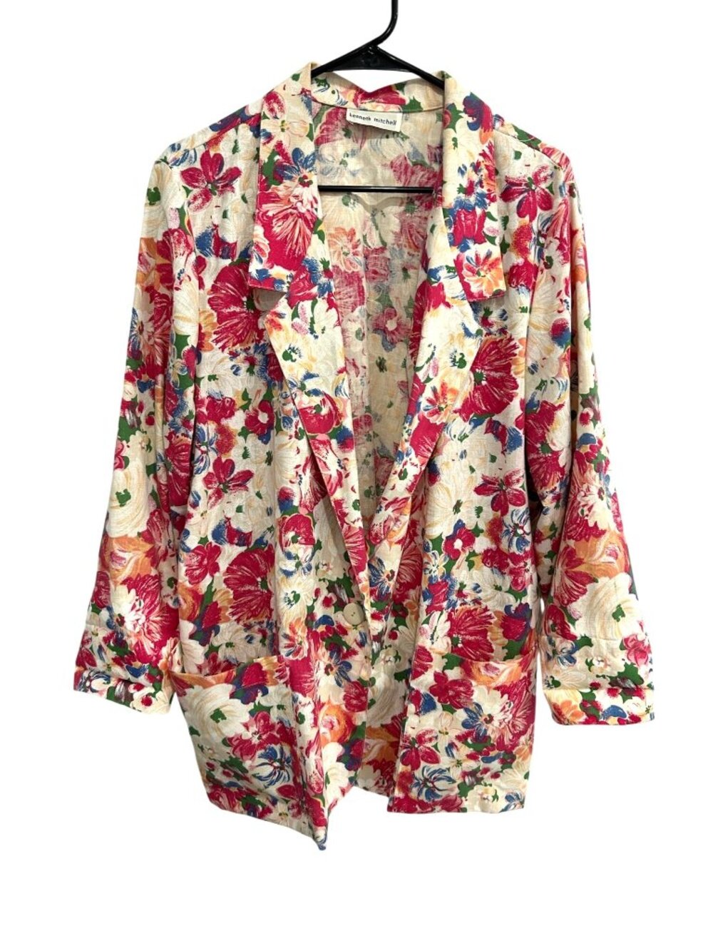 Vintage Kenneth Mitchell Medium Floral Blazer Jacket Boxy Oversized